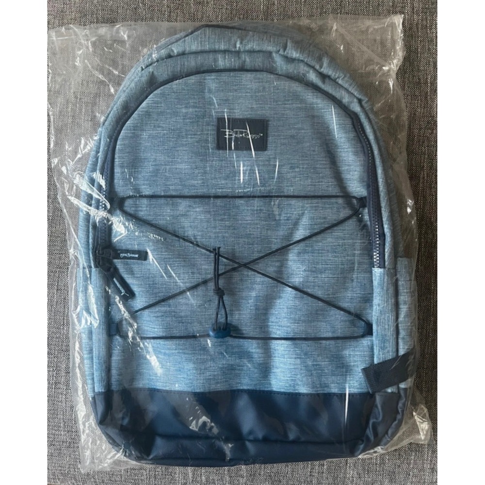 Bella Russo Blue Heathered Bungee Backpack INV00897 Adjustable Straps NIP